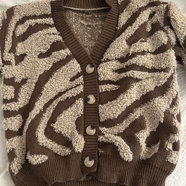 Braune Strick-Cardigan