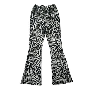 Y2K Zebra Print Flared Pants S