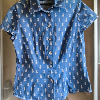 Camicia blu ananas
