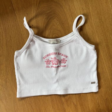 Crop Top mit gestricktem Aufdruck 