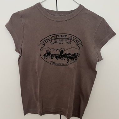 T-shirt marron imprimé