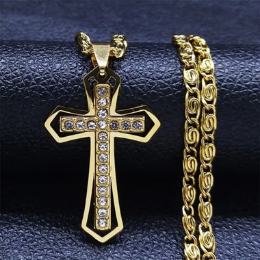 Kreuz Halskette (fabrikneu, ovp) golden