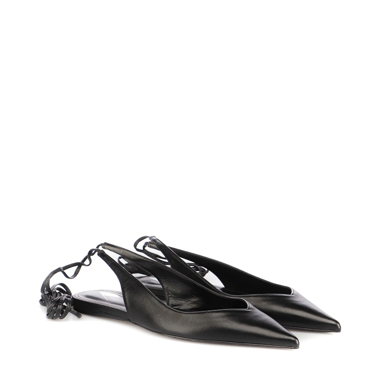 Escarpins Slingback à lacets noirs