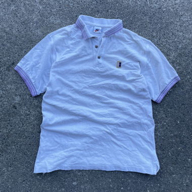 Polo Nike bianco/lilla taglia L