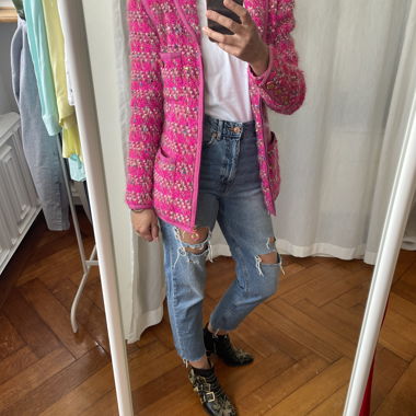 Giacca Chanel rosa in tweed