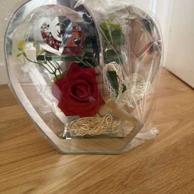 Deko-Rose Herz aus Glas