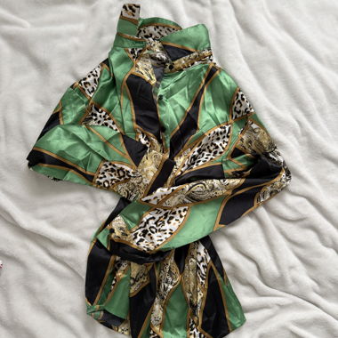 Patterned satin shirt