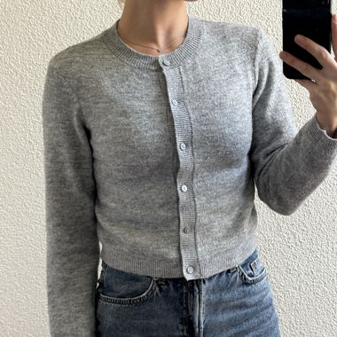 Gilet en maille gris à boutons S/XS