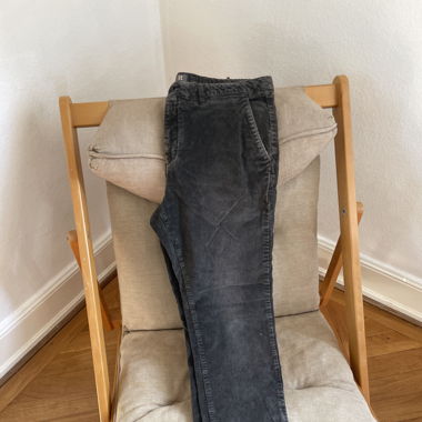 Pantalon velous côtelé gris Manor