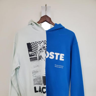 Sweat Lacoste bleu & blanc
