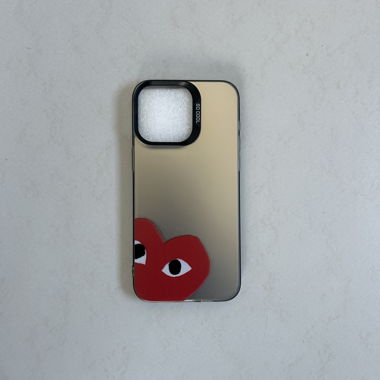 Spiegel-Case mit rotem Herz für iPhone 15 Pro Max