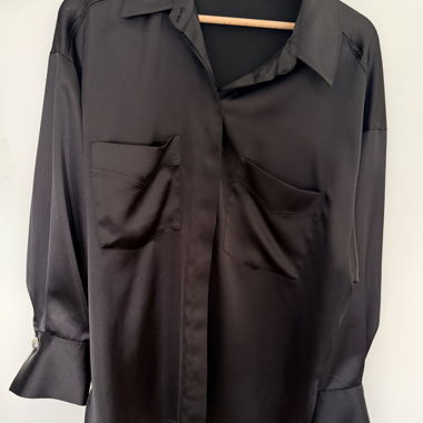 Camicia in raso nera Zara