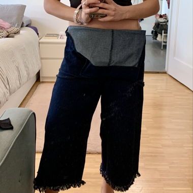Salopette in denim blu
