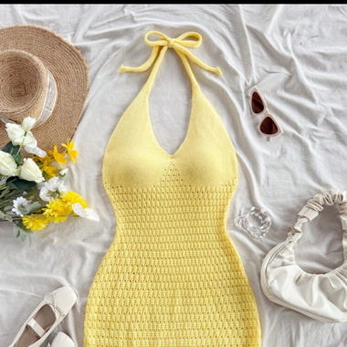Robe en maille de plage 