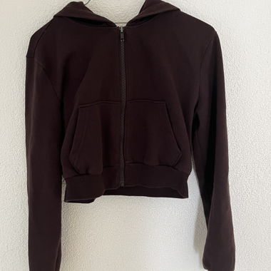 Sweat à capuche raccourci Basic H&M