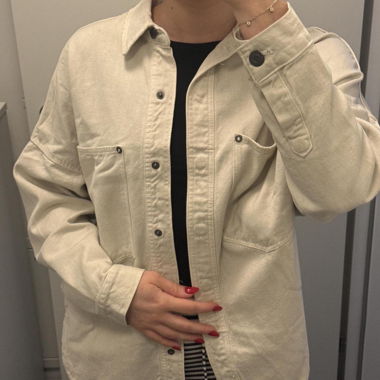Chemise oversize beige / blouse longue