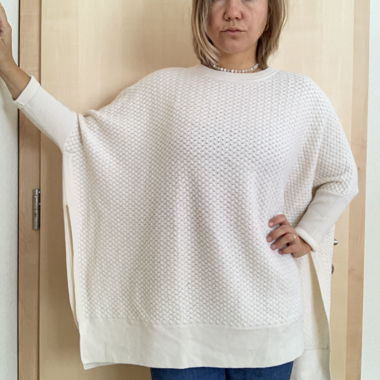 Poncho-maglione FFC lana-cashmere crema