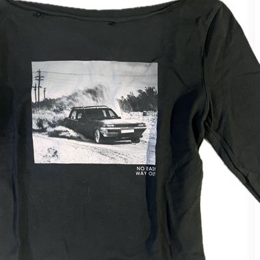 Black long sleeve/ car print