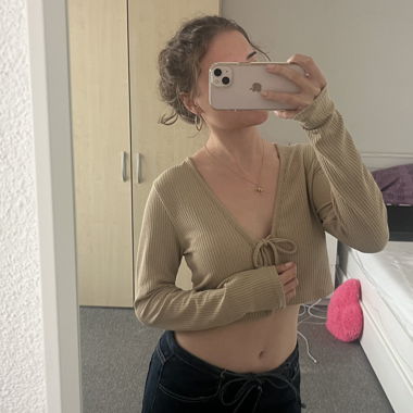 H&M Divided Top court côtelé beige
