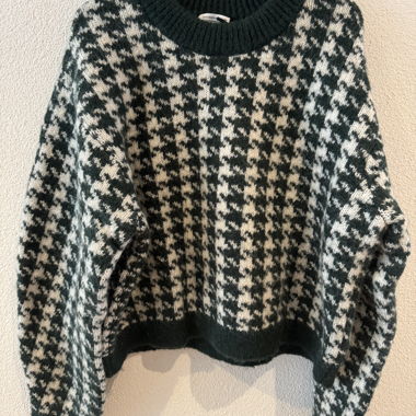 Pullover con motivo pied-de-poule