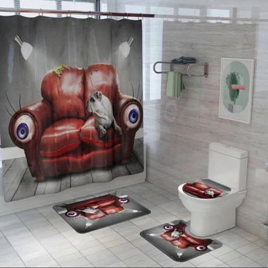 Set per tende da doccia, 4 pezzi (impermeabile)