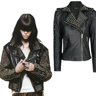 Lederjacke Biker allsaints Nieten y2k 2000er
