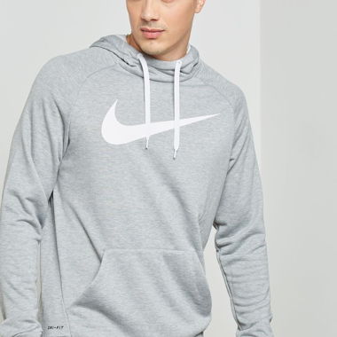 Felpa con cappuccio Nike Dri-FIT grigio mélange