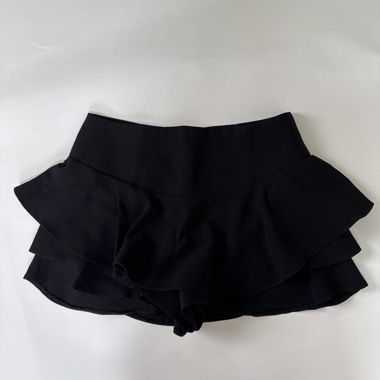 Black ruffled skirt