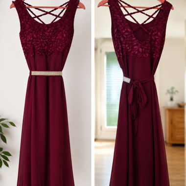 Robe de soirée bordeaux