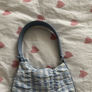 Coquette baby blue ruffles shoulderbag