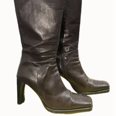 100% leather high boots 