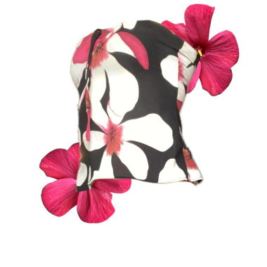 Halbtransparentes florales Top ohne Ärmel