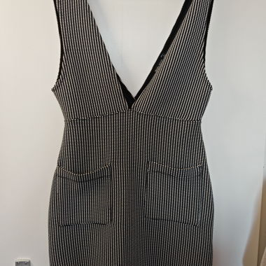 Black and white fitted dress