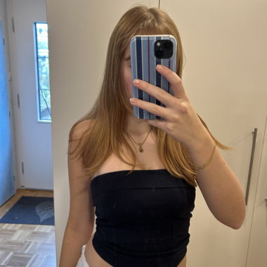Top bandeau court bleu foncé