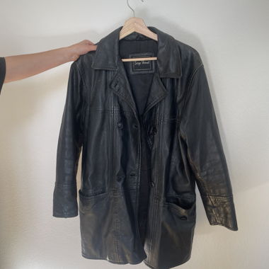 Veste en cuir noire