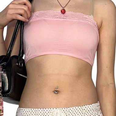 pink crop top