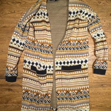 Long patterned cardigan