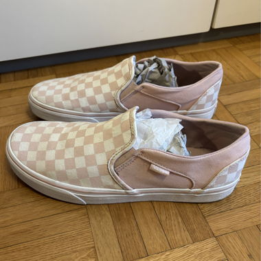 Vans-Mokassins rosa und weiss, Grösse 42, nur wenige Male getragen