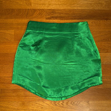 Minigonna verde satinata ZARA
