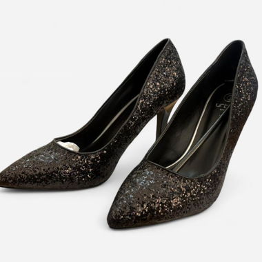 Black Sequin Heels