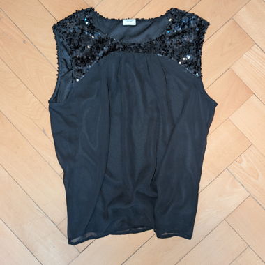 Schwarzes Pailletten-Top Jacqueline de Yong