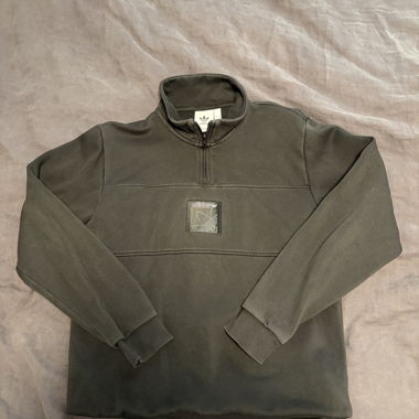 Felpa Adidas mezza zip nera