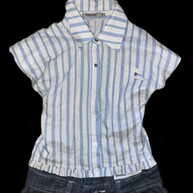 Chemise courte rayée