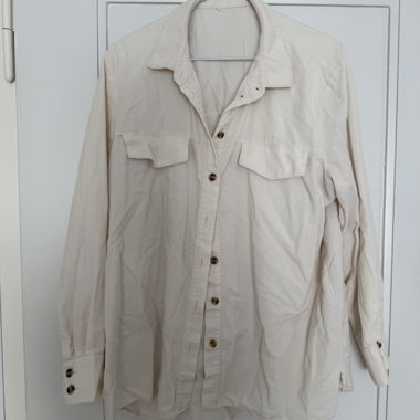 Beige Shirt with Chest Pockets