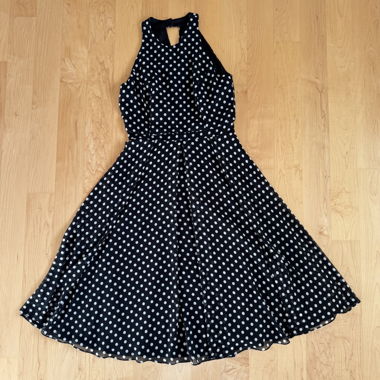 SWING black polka dot sleeveless dress 