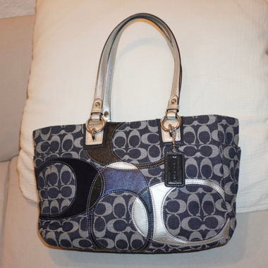 Coach Denim Monogram Handtasche