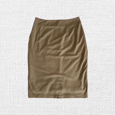Beige Midi-Pencil-Skirt
