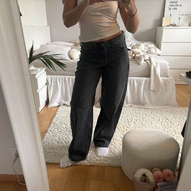 Jeans baggy a vita bassa taper di Hollister
