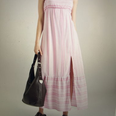 Robe longue Hollister rose à rayures