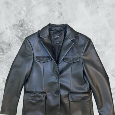 Faux Leather Blazer